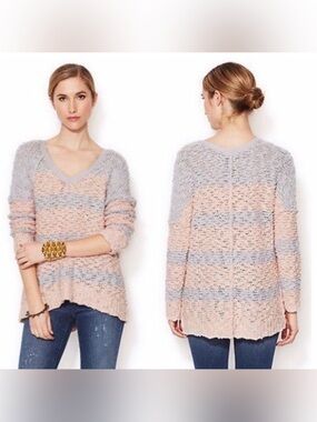 Free People Rugby Songbird Stripe Pullover Sweater